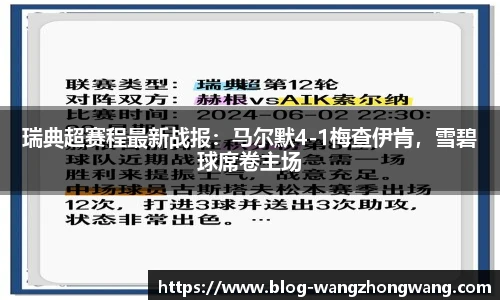 瑞典超赛程最新战报：马尔默4-1梅查伊肯，雪碧球席卷主场